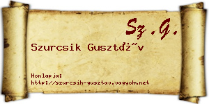 Szurcsik Gusztáv névjegykártya